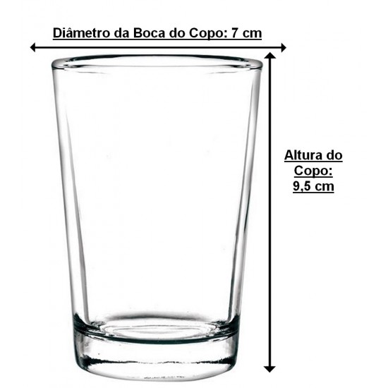 Copo 200ml Para Suco 9,5 Altura Por 7cm Diâmetro De Vidro Herradura